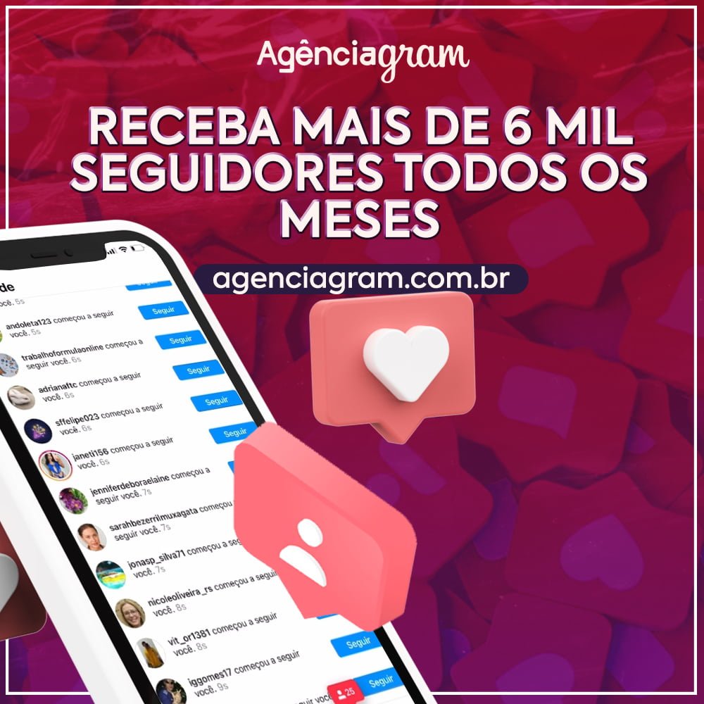 Consiga Seguidores reais e brasileiros com Agenciagram, são seguidores brasileiros para quem quer alavancar sua conta no instagram com seguidores reais.