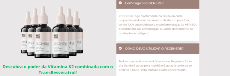 Regenere Drops gotas Benefícios