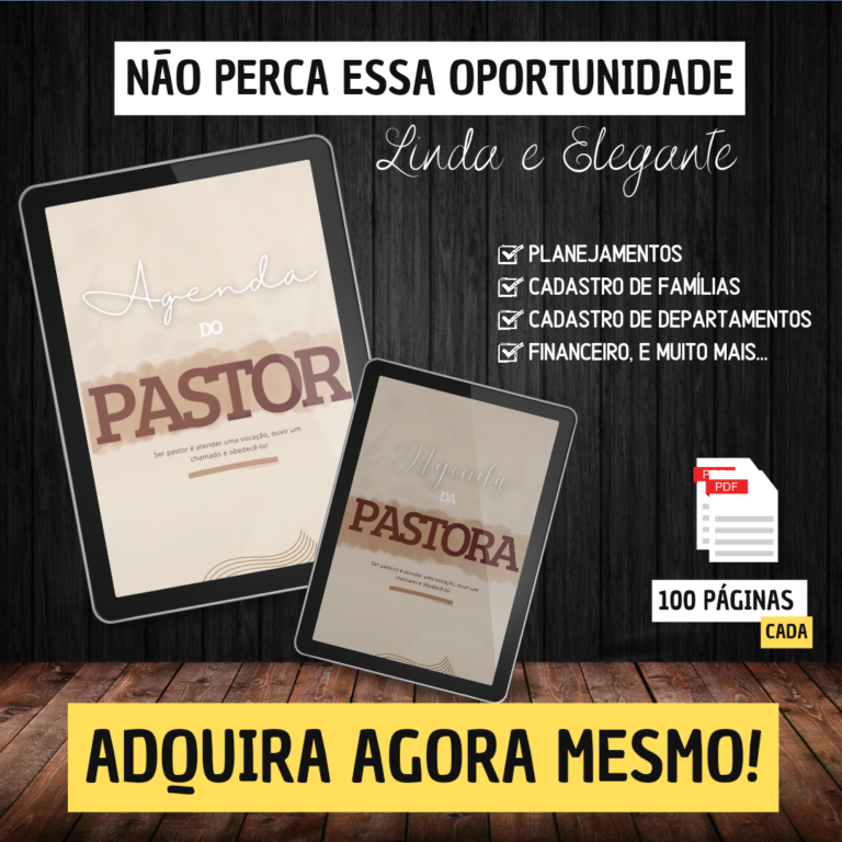 AGENDA DO PASTOR E AGENDA DA PASTORA 2024 🧔🏻🦋 TIA JULIA 