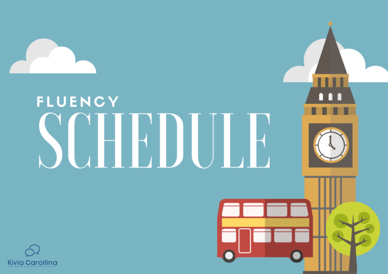 Fluency Schedule (Cronograma de inglês) por Kivia Carolina – A Melhor Maneira de Aprender Inglês em 2024