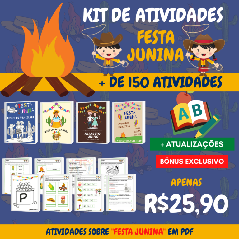 Kit Atividades Festas Juninas com 280 paginas