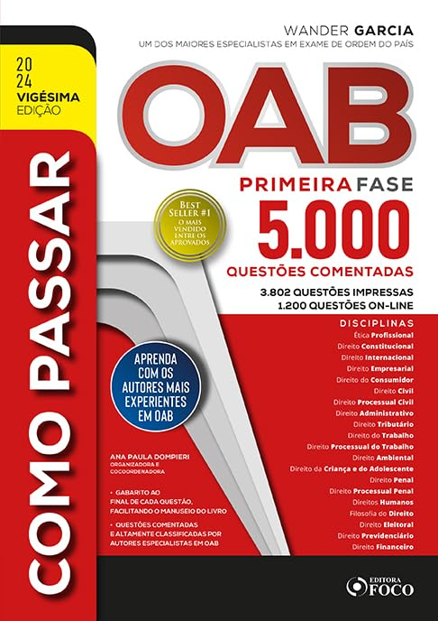 image-333 Livro Como Passar na OAB - 1ª Fase - 5.000 Questões Comentadas - 20ª Ed - 2024 por Wander Garcia, Ana Paula Dompieri, Arthur Trigueiros, Bruna Vieira e outros | PDF |