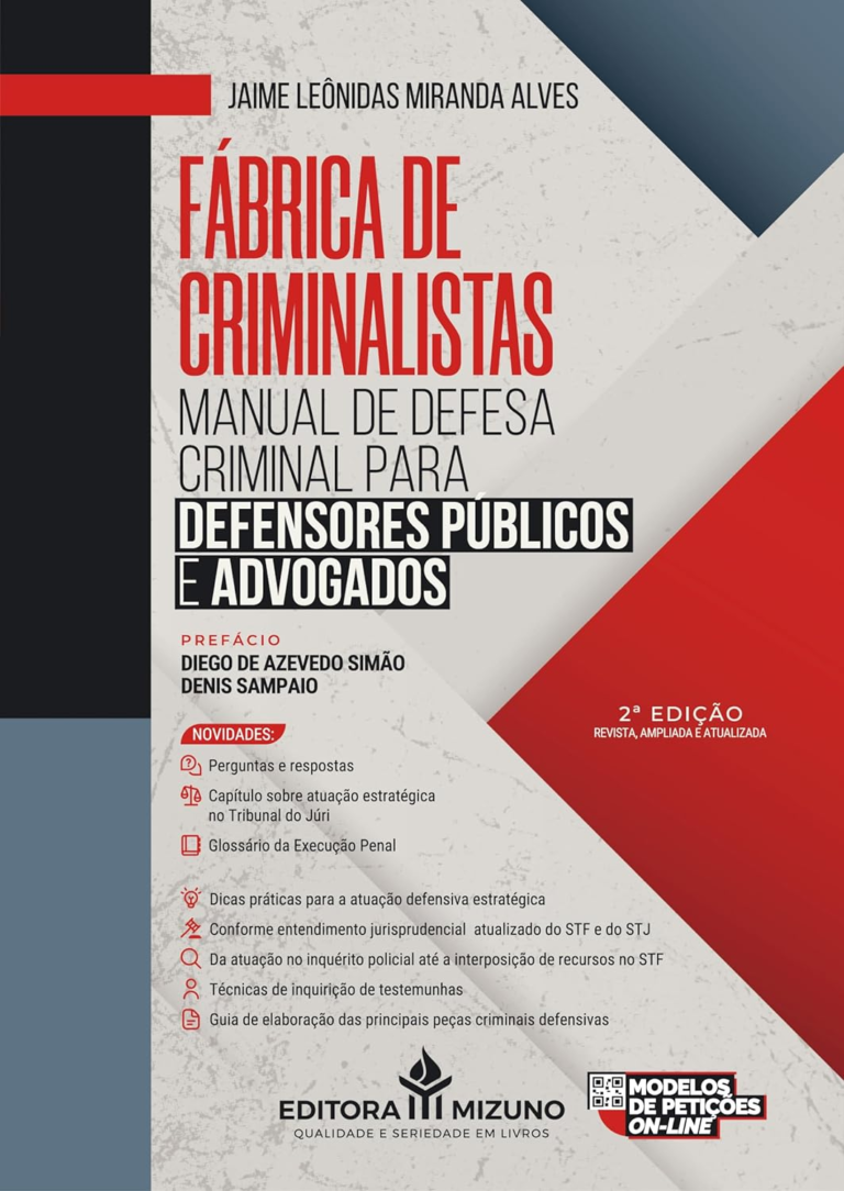 Livro Manual de Defesa Criminal Para Defensores Públicos e Advogados por Jaime Leônidas Miranda Alves | PDF |