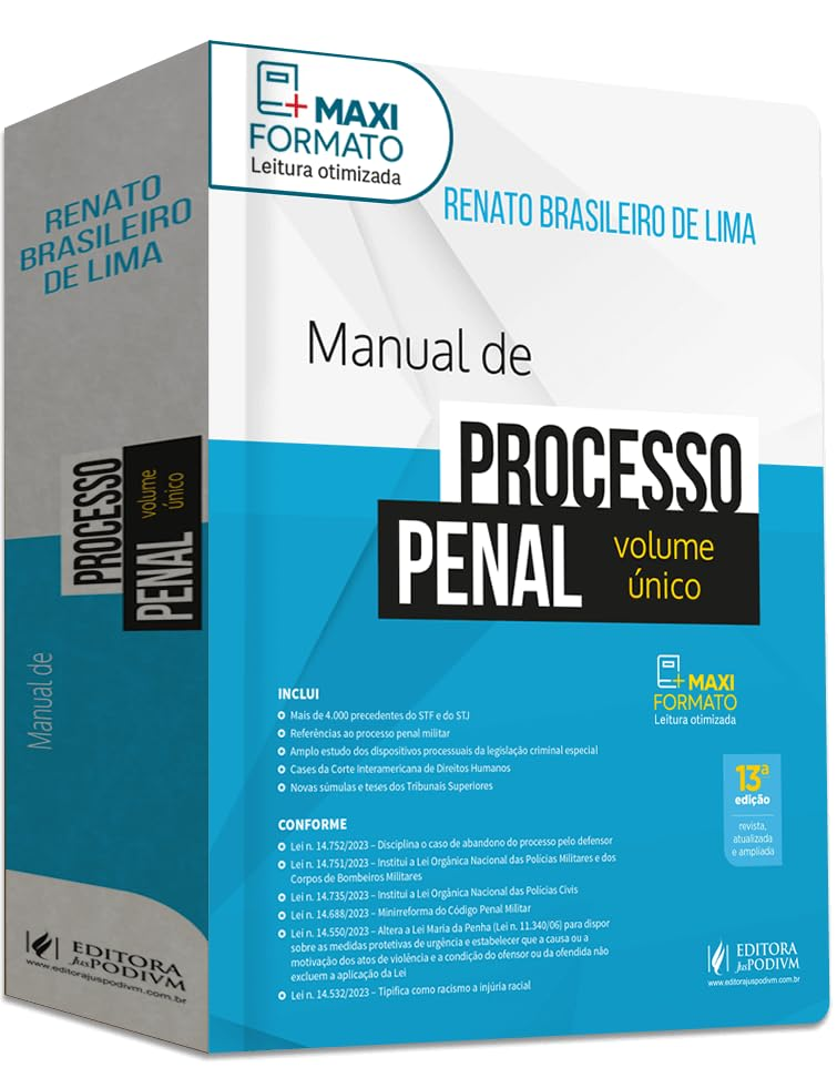 Manual de Processo Penal – Volume Único (13ª Edição 2024)