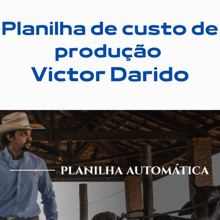 Planilha de custo de produção Victor Darido