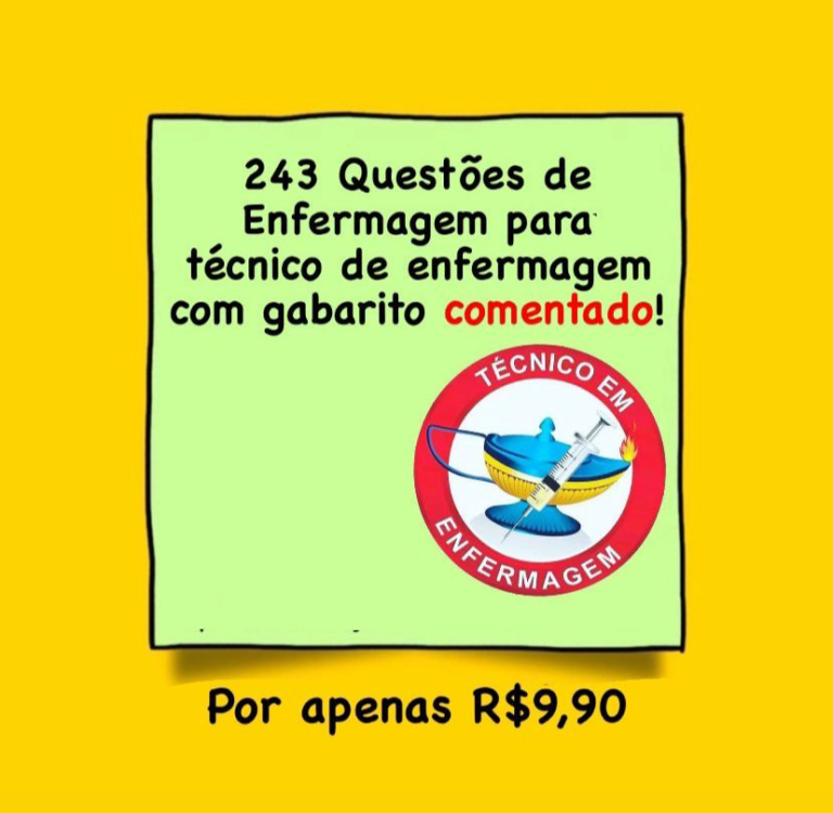 243 Questões de Enfermagem com gabarito comentado em PDF 2025