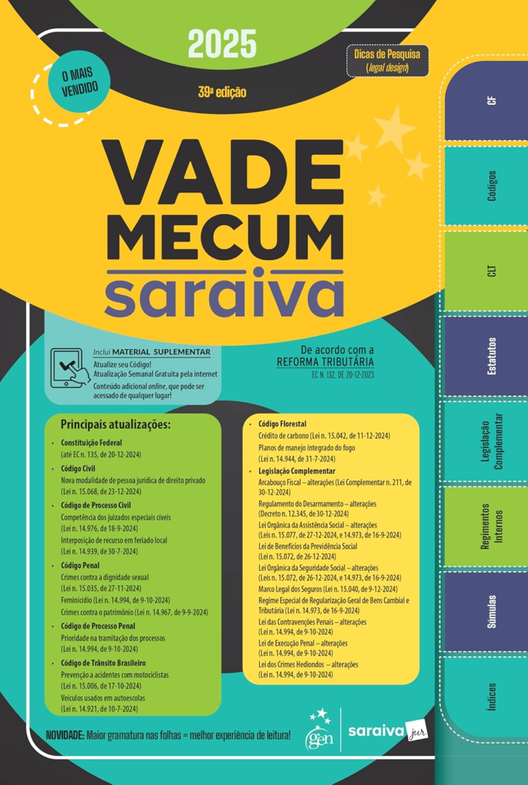 Vade Mecum Saraiva Tradicional – 39ª Edição 2025 | Editora Saraiva | Ebook