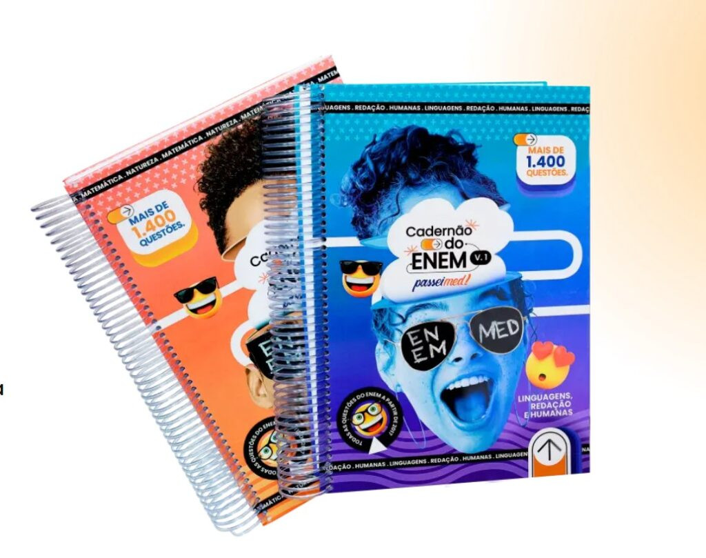 2-cadernos-enem-1-2-1024x809 2 Cadernões ENEM PasseiMED! Físico: Vale a Pena Comprar com Frete Grátis?