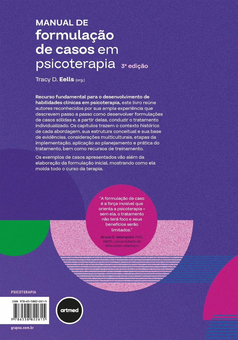 Manual de Formulação de Casos em Psicoterapia – Tracy D. Eells (org.) | Ebook