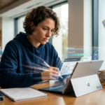 Estudante focado em curso sequencial de Gestão em Segurança do Instituto Óliver para concursos policiais estaduais e GMs.