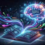 Ilustração conceitual de um livro aberto com raios de conhecimento e velocidade fluindo para um cérebro estilizado, simbolizando a leitura dinâmica e retenção de dados do Guia Metaleitura.