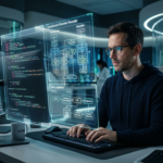 Engenheiro de IA focado em código complexo, arquiteturas de IA e LLMs em múltiplas telas.