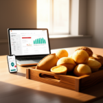 Baked savory pastries with a laptop showing profit dashboard and a smartphone app for the Salgados de forno + Benefícios course.