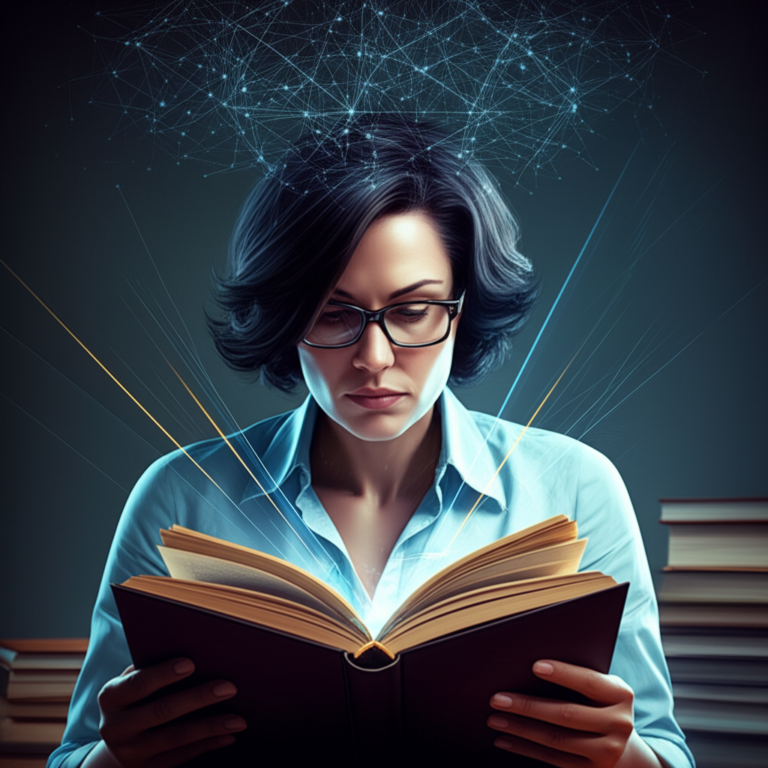 Pessoa focada lendo um livro com velocidade e alta compreensão, simbolizando o Curso Leitura Dinâmica Metaleitura (LDE) de Renato Alves.