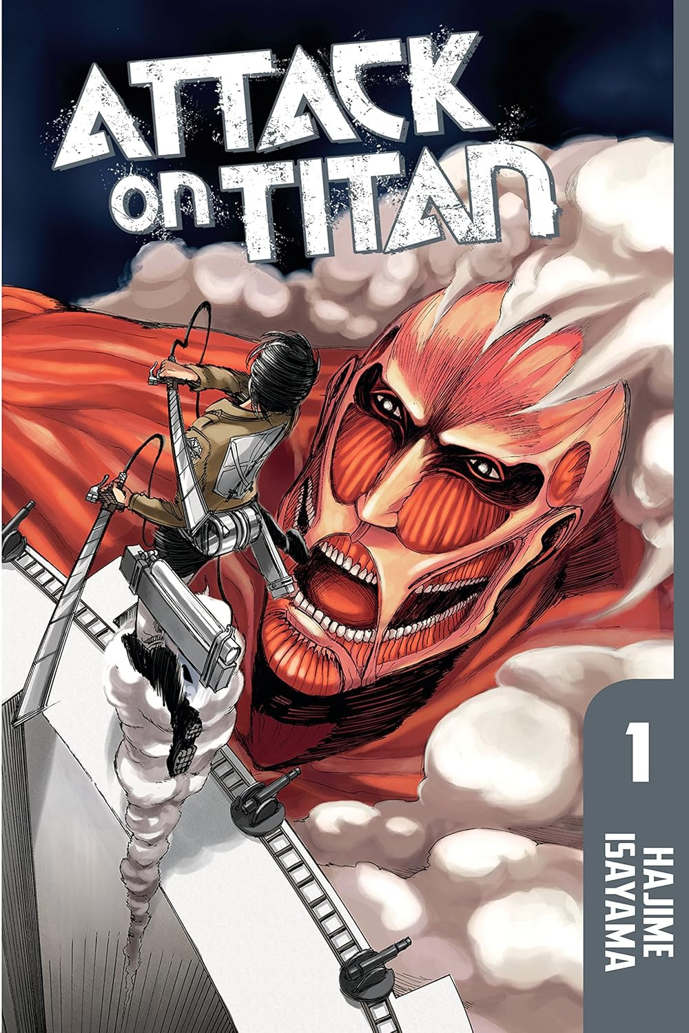 Attack on Titan Volume 1 English edition cover illustration by Hajime Isayama