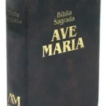 Bíblia Sagrada Ave Maria com zíper marrom tamanho médio