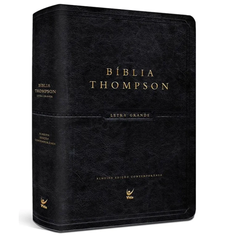 Bíblia de Estudo Thompson AEC Letra Grande capa preta luxo foto produto