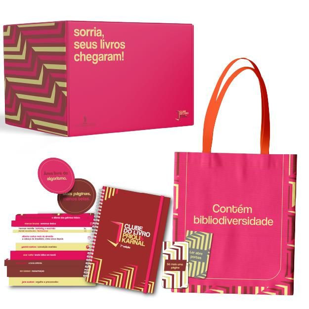 Box Clube do Livro 2026 com 10 livros, planner, ecobag e brindes – pré‑venda