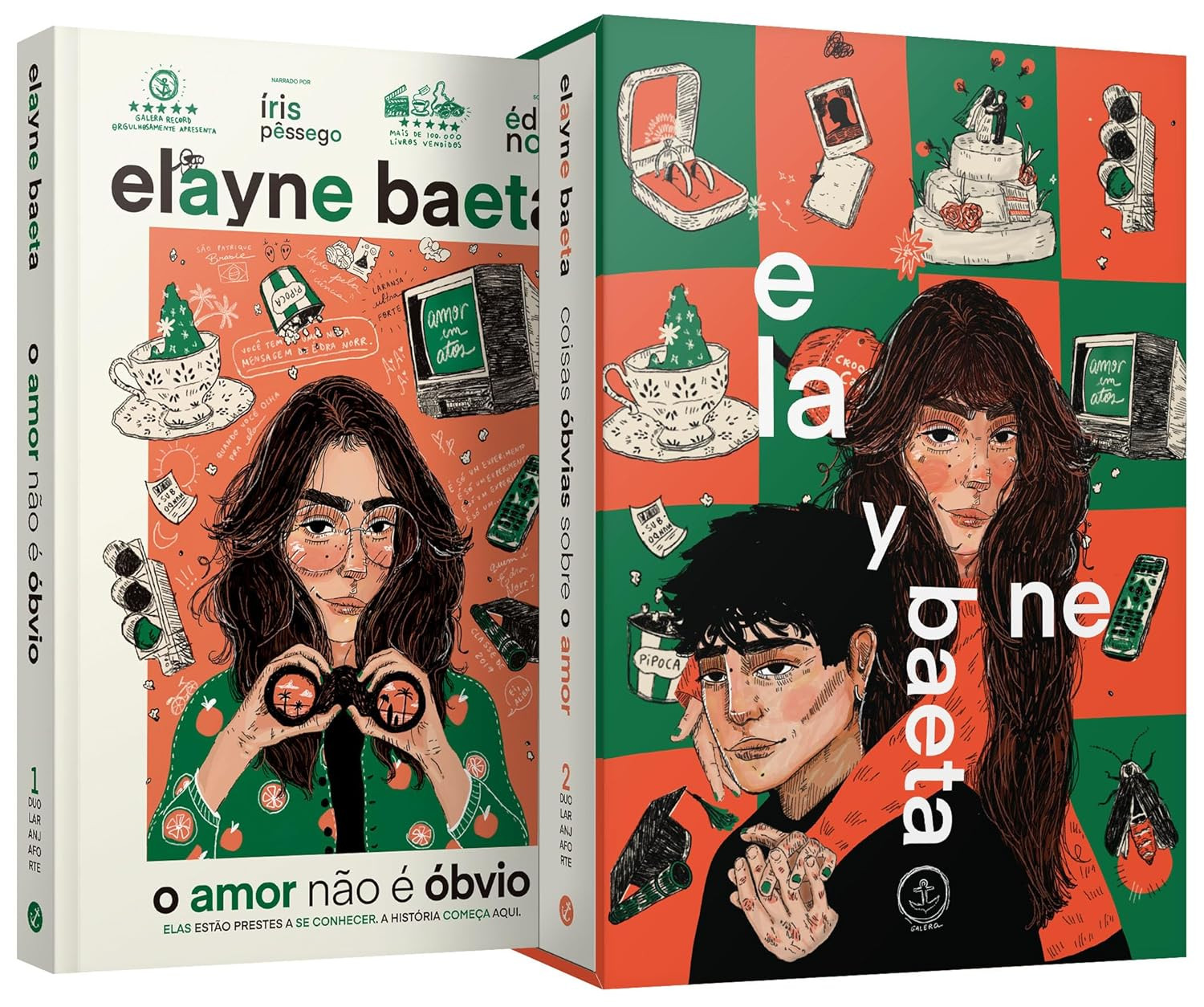 Box Duologia Laranja-forte de Elayne Baeta com ecobag laranja, marcadores de página e duas capas laranja – edição limitada pré‑venda 2026
