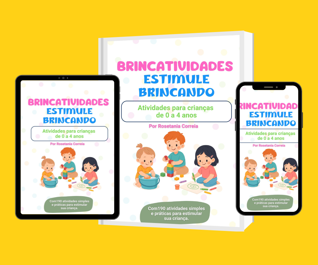Capa do e‑book Brincatividades com 190 atividades práticas para estimular bebês e crianças de 0 a 4 anos