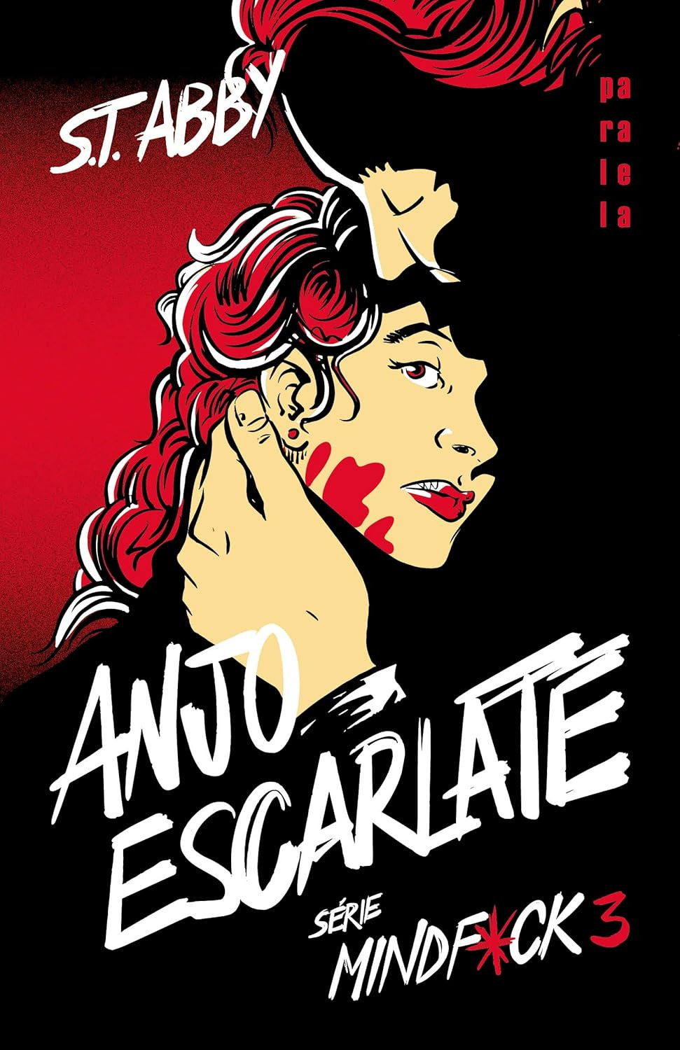 Capa do livro Anjo escarlate: Sucesso do TikTok – volume 3 da série Mindf*ck, com uma anja vermelha segurando o ícone do TikTok em cenário sombrio
