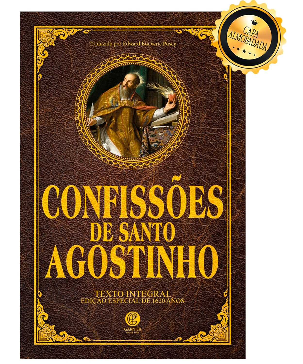 capa dura almofadada de Confissões de Santo Agostinho edição de luxo