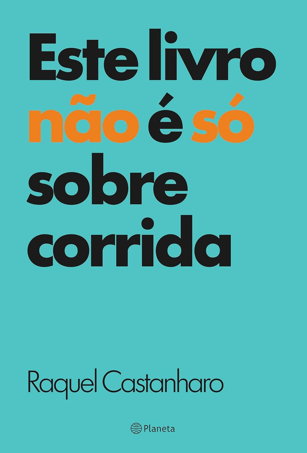 Capa do livro Este livro não é só sobre corrida de Raquel Castanharo - imagem de mulher correndo ao amanhecer com livro nas mãos