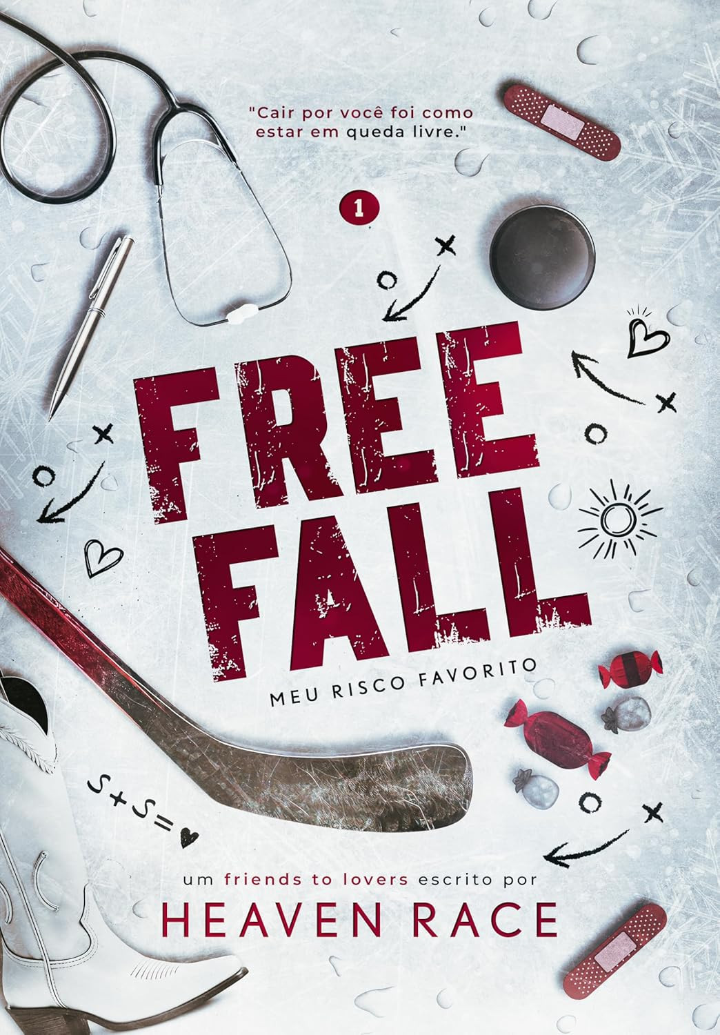 capa do eBook FREEFALL: Meu Risco Favorito de Heaven Race romance friends to lovers comédia romântica hockey Harvard