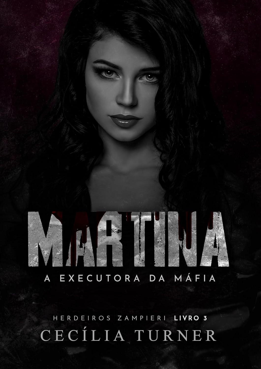 Capa do livro MARTINA: A Executora da Máfia (Herdeiros Zampieri Livro 3) mostrando Martina Zampieri com faca e Rocco Pugliese em estilo noir italiano
