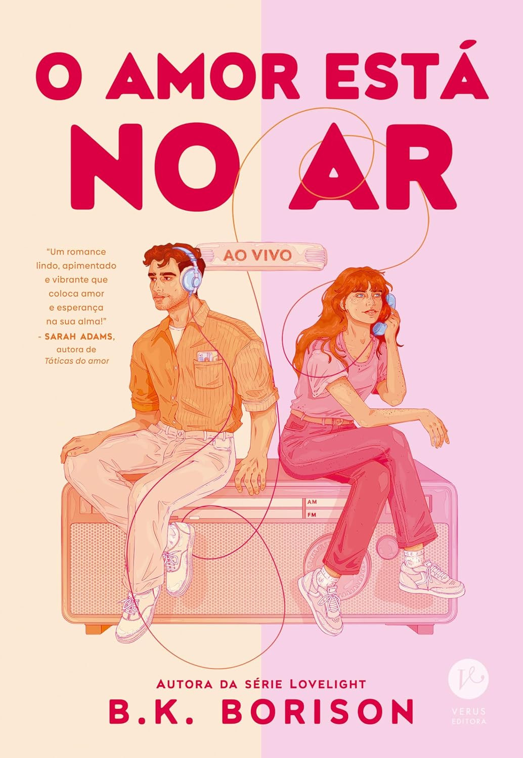 Capa do livro O amor está no ar de B.K. Borison – romance romântico com mãe solo e apresentador de rádio em Baltimore