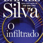 capa do livro O Infiltrado de Daniel Silva mostrando Gabriel Allon nas sombras de um canal de Veneza com referências ao Vaticano e obras de arte