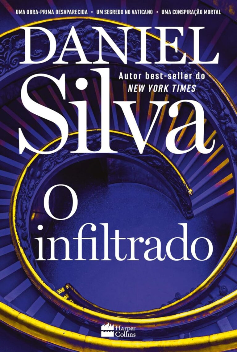 capa do livro O Infiltrado de Daniel Silva mostrando Gabriel Allon nas sombras de um canal de Veneza com referências ao Vaticano e obras de arte