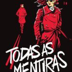Capa do livro Todas as mentiras: Sucesso do Tiktok – Mindf*ck (Livro 4) com cenário urbano noturno, neon TikTok, silhueta de serial killer e agente do FBI, edição da Paralela 2026
