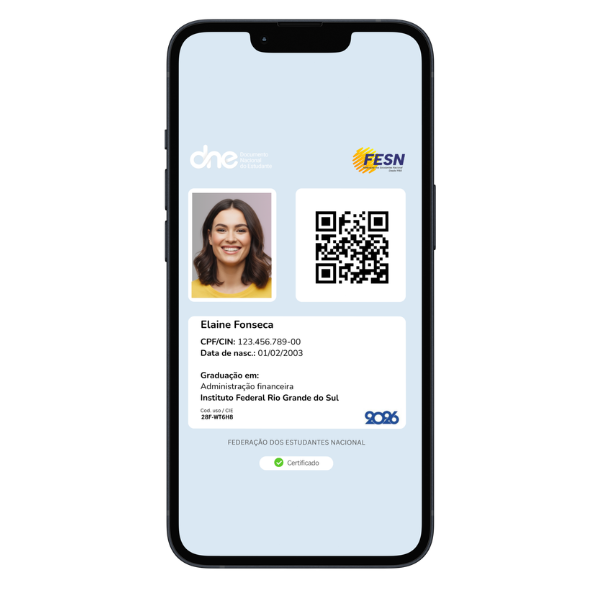 Carteirinha Estudante Digital – Meia-entrada, Documento Oficial e Validade Nacional 1 Carteirinha Nacional do Estudante Digital com QR Code oficial, garantindo 50% de desconto em shows, cinema, teatro e eventos esportivos em todo o Brasil