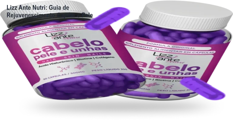 Capa do guia Lizz Ante Nutri mostrando cabelos volumosos, pele firme e unhas fortes