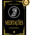 capa dura almofadada do livro Meditações de Marco Aurélio edição de luxo com marcador de fitilho