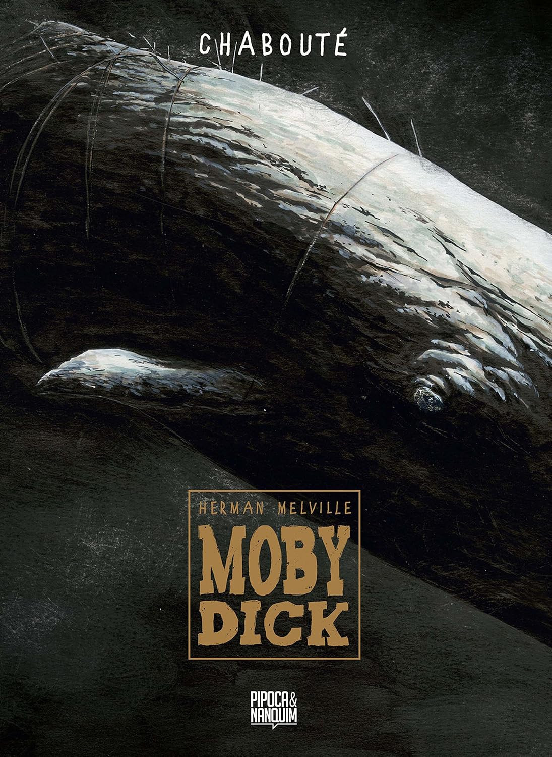 Moby Dick em Quadrinhos: Aventura Épica de Ahab 1 Capa dura de Moby Dick adaptada por Christophe Chabouté, ilustrando a caça ao cachalote branco