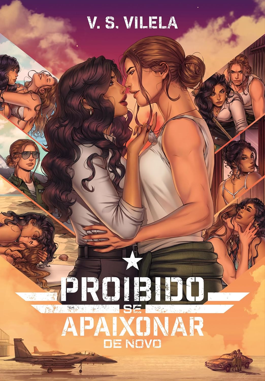 Proibido se apaixonar de novo — V. S. Vilela, romance proibido e apaixonante | ebook 1 Capa do eBook Proibido se apaixonar de novo de V. S. Vilela, romance lésbico com Lavínia e Eloise em cena