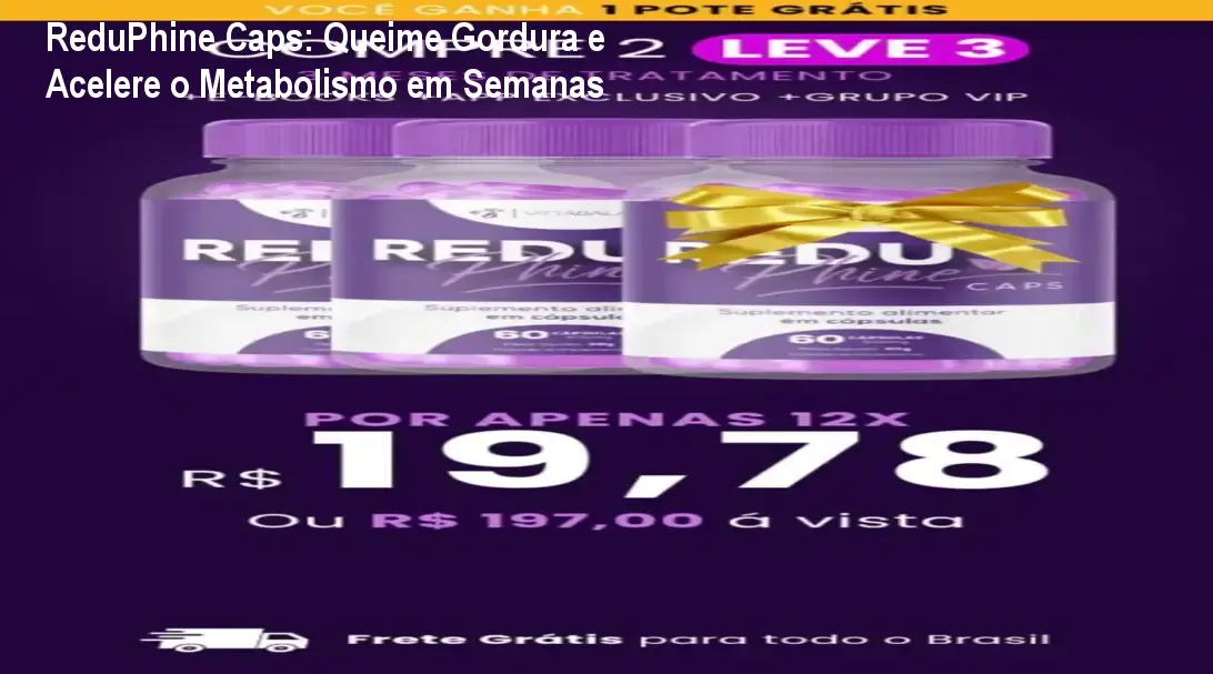 ReduPhine Caps: Queime Gordura e Acelere o Metabolismo em Semanas 1 Capa do ebook ReduPhine Caps mostrando mapa conceitual de queima de gordura e aceleração metabólica