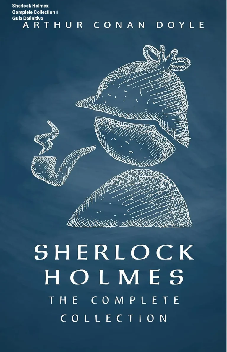 Sherlock Holmes: Complete Collection – Guia Definitivo 9 Capa do eBook Sherlock Holmes Complete Collection exibida em mockup de leitura, destacando seu conteúdo de crime e mistério