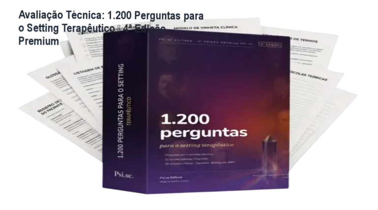 Avaliação Técnica: 1.200 Perguntas para o Setting Terapêutico – 4ª Edição Premium 10 Capa do livro 1.200 Perguntas para o Setting Terapêutico – 4ª Edição Premium, manual clínico para psicólogos