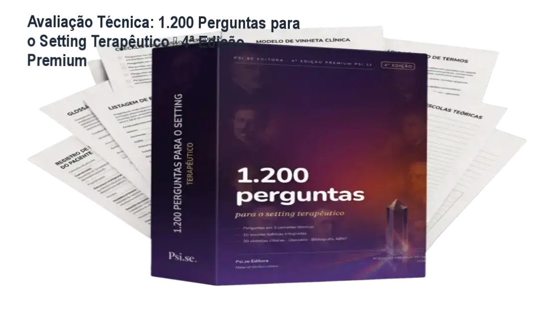 Capa do livro 1.200 Perguntas para o Setting Terapêutico – 4ª Edição Premium, manual clínico para psicólogos