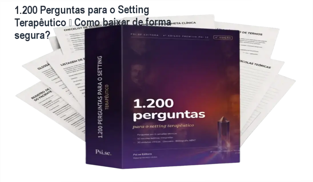 Capa do livro 1.200 Perguntas para o Setting Terapêutico em formato PDF, pronta para download seguro