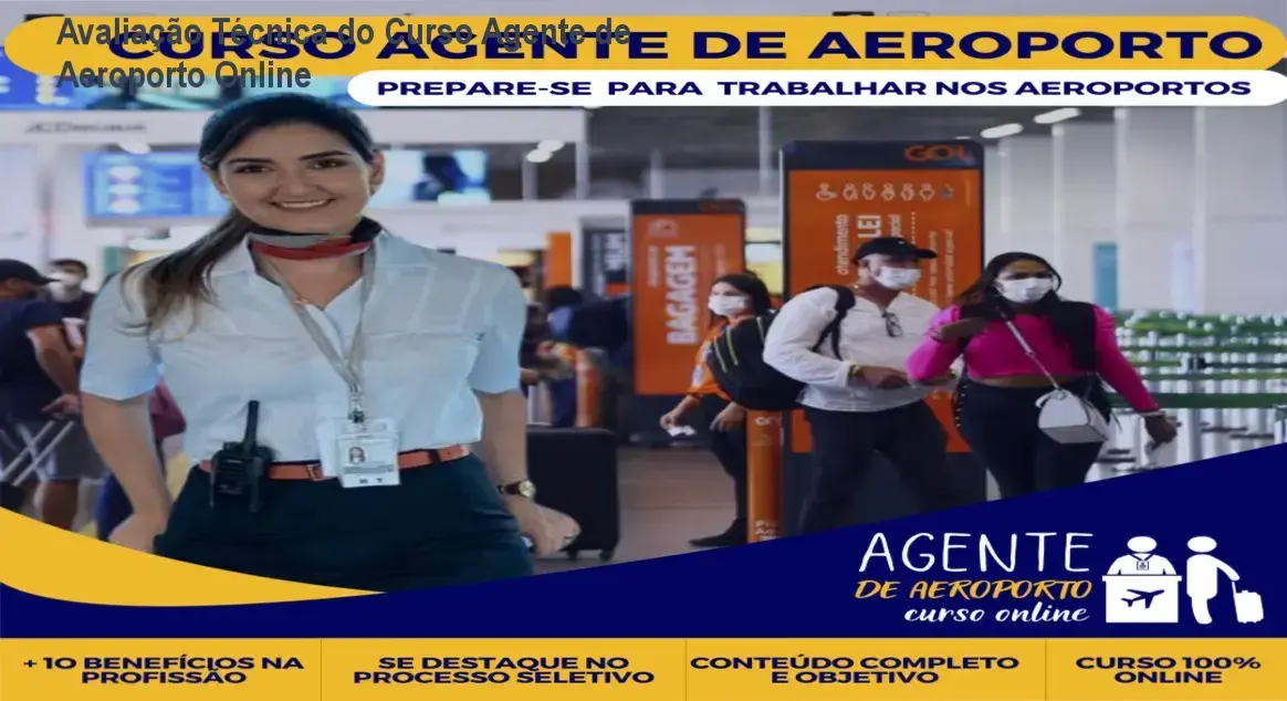 Imagem ilustrando o Curso de Agente de Aeroporto Online com foco em empregabilidade e suporte.