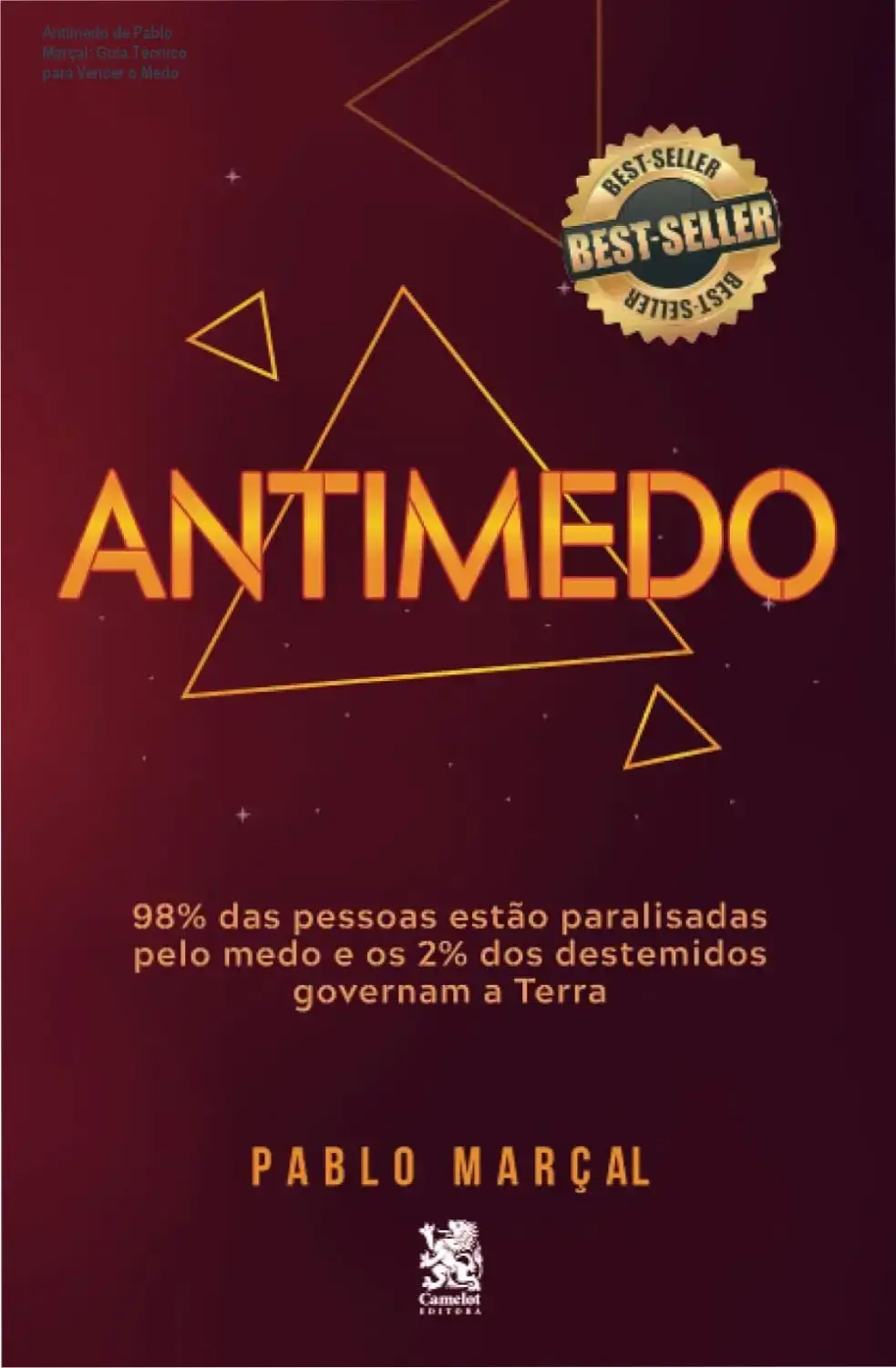 Capa do livro Antimedo de Pablo Marçal, simbolizando superação do medo