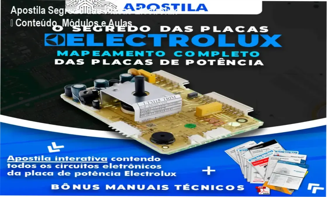 Apostila Segredo das Placas Electrolux de Doglas Hollas – módulos e conteúdo programático