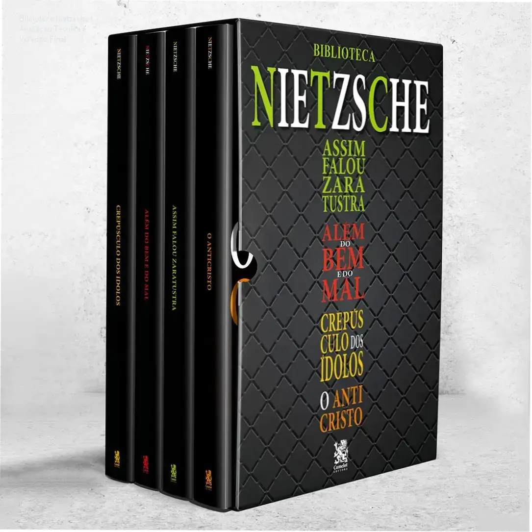 Capa do box Biblioteca Nietzsche com quatro livros em destaque