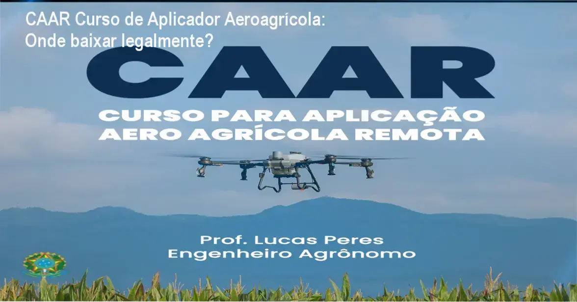 Página oficial do CAAR Curso de Aplicador Aeroagrícola Remoto mostrando acesso ao material do curso