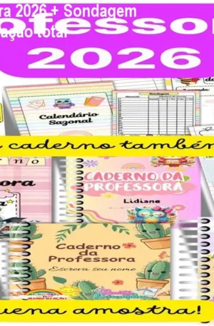 Caderno da Professora 2026 + Sondagem Diagnóstica – Organização total