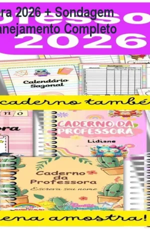 Caderno da Professora 2026 + Sondagem Diagnóstica – Seu Planejamento Completo